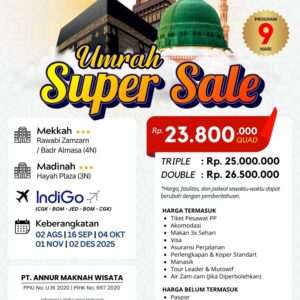Umrah Super Sale | Program 9 Hari